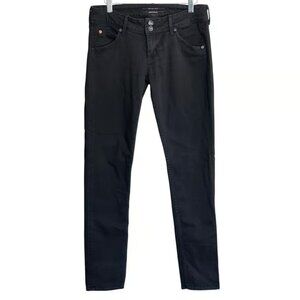 Hudson Beth Baby Bootcut Jeans Womens 28 Black Cotton Stretch Flap Pocket USA